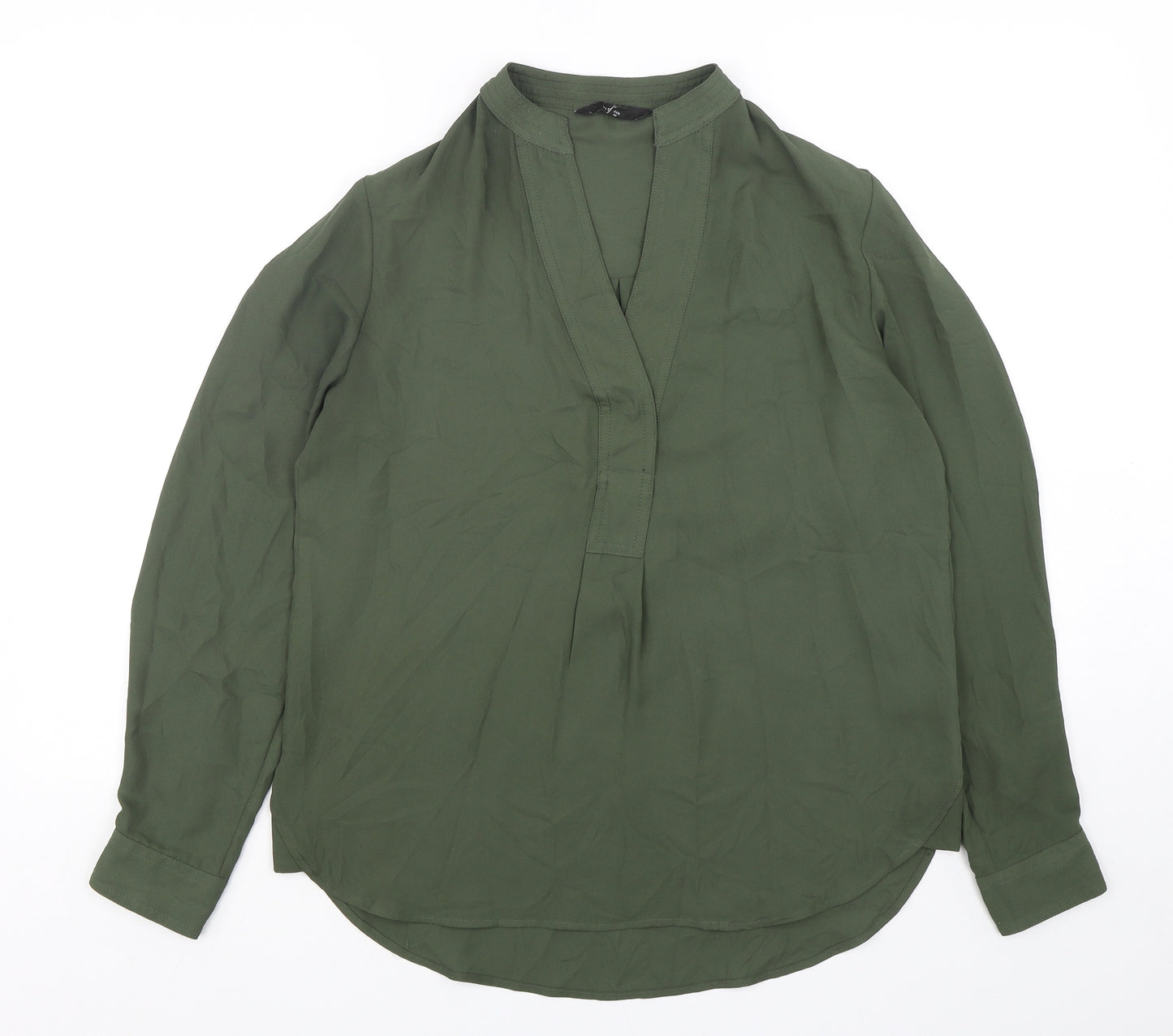 NEXT Womens Green  Polyester Basic Blouse Size 10 V-Neck