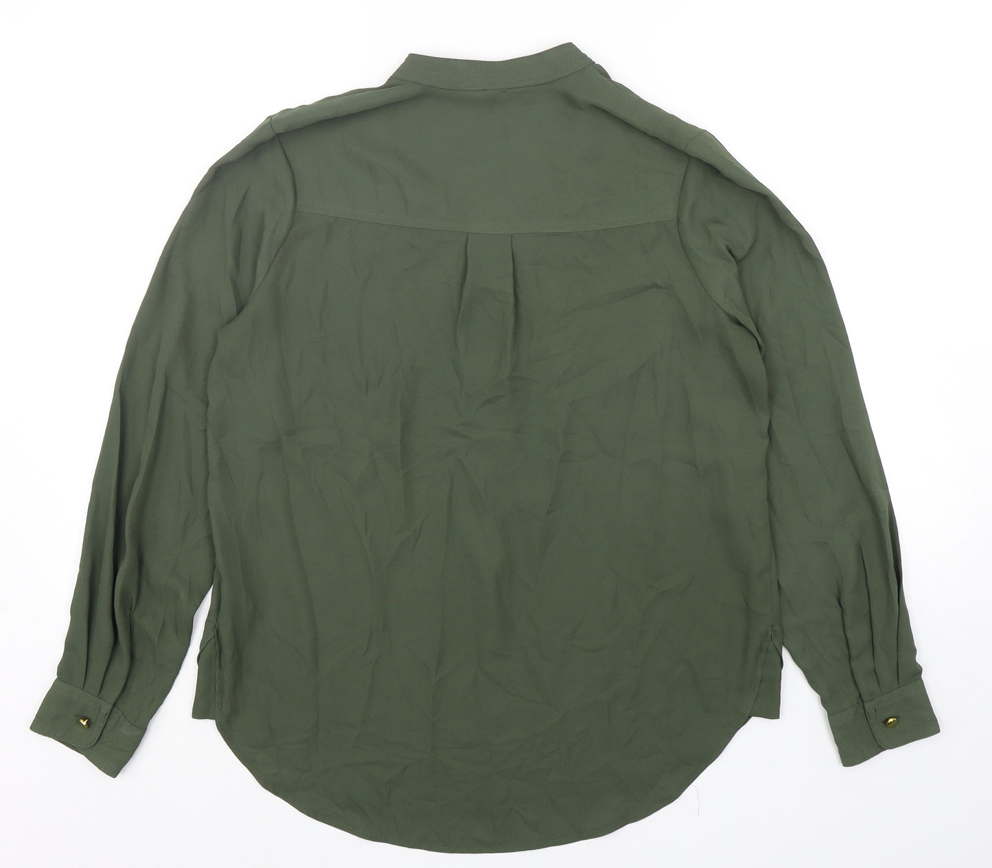NEXT Womens Green  Polyester Basic Blouse Size 10 V-Neck