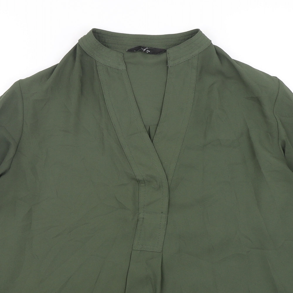 NEXT Womens Green  Polyester Basic Blouse Size 10 V-Neck