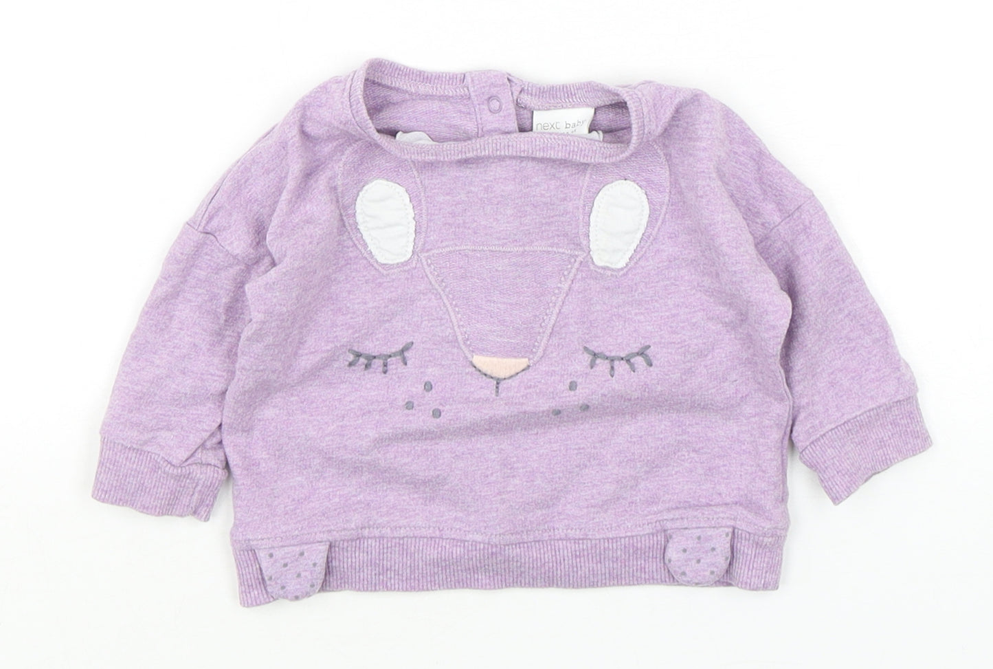 NEXT Girls Purple  Cotton Pullover Jumper Size 3-6 Months  Pullover