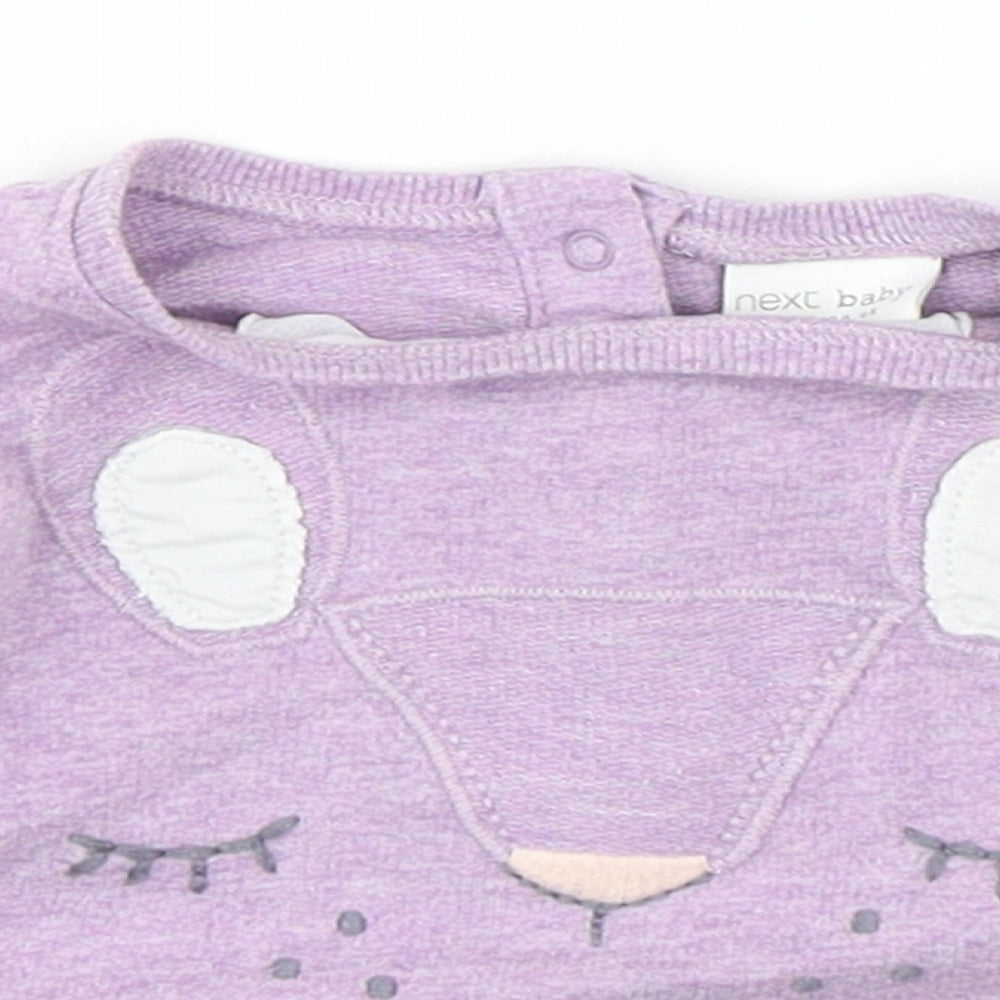 NEXT Girls Purple  Cotton Pullover Jumper Size 3-6 Months  Pullover