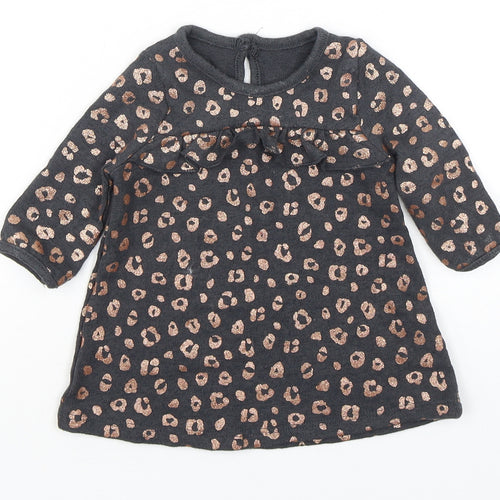 George Girls Multicoloured Animal Print Viscose Jumper Dress  Size 0-3 Months  Round Neck