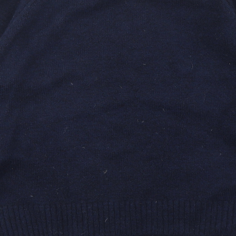 F&F Womens Blue Round Neck  Acrylic Pullover Jumper Size 12