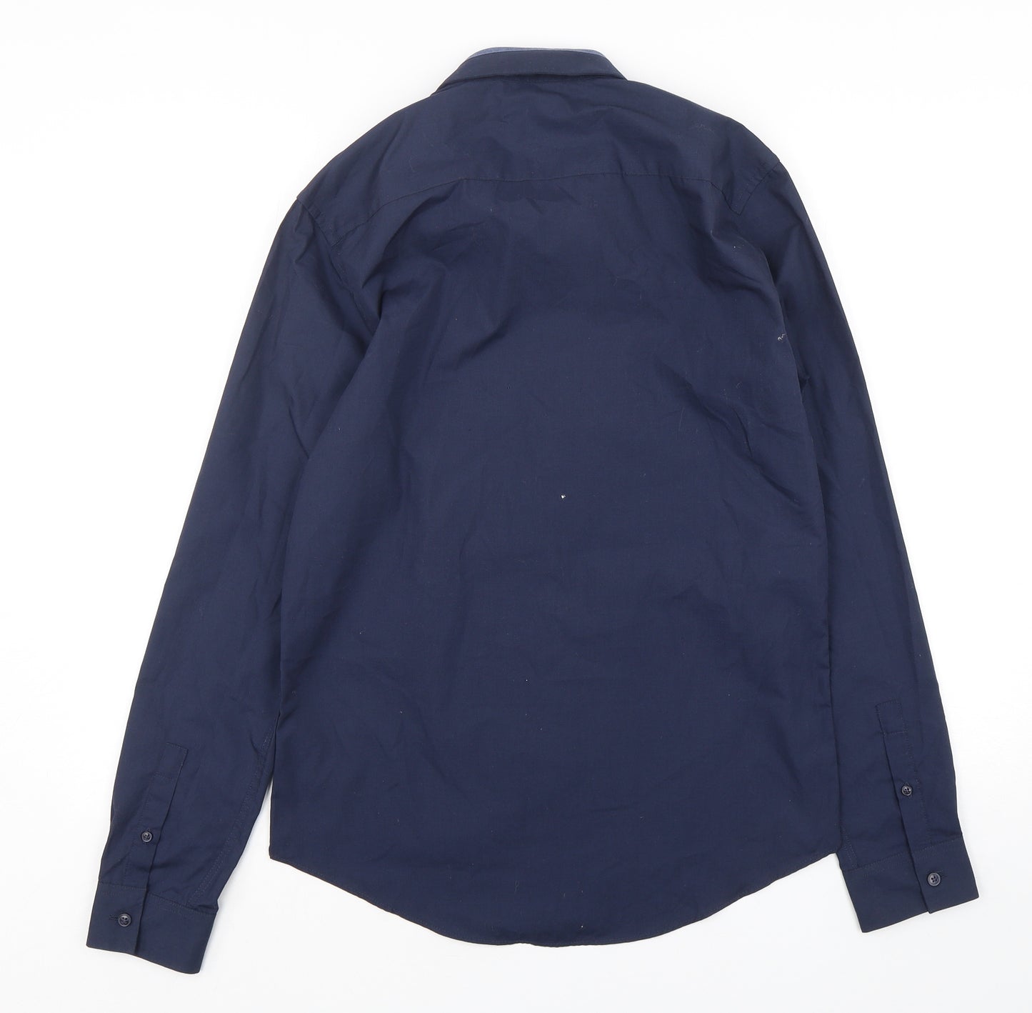 New Look Mens Blue  Polyester  Button-Up Size S Collared