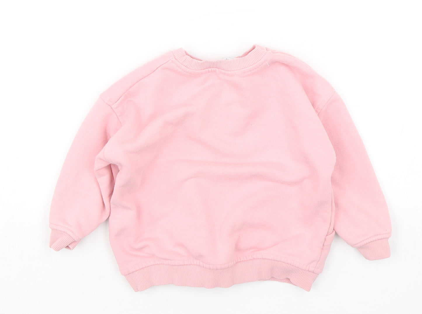 Zara Girls Pink  Polyester Pullover Jumper Size 12-18 Months  Pullover
