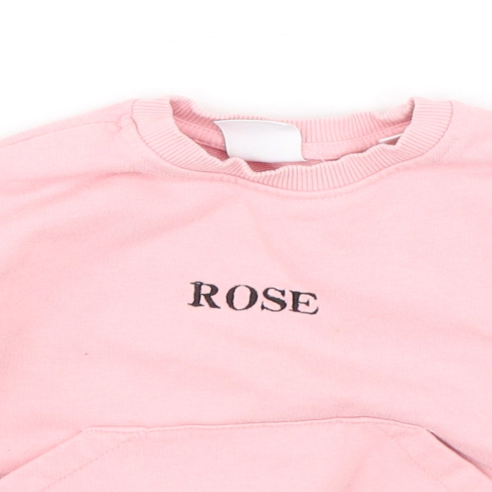 Zara Girls Pink  Polyester Pullover Jumper Size 12-18 Months  Pullover