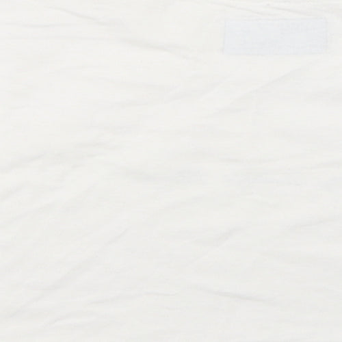 PRETTYLITTLETHING Womens White  Cotton Cropped T-Shirt Size S Round Neck