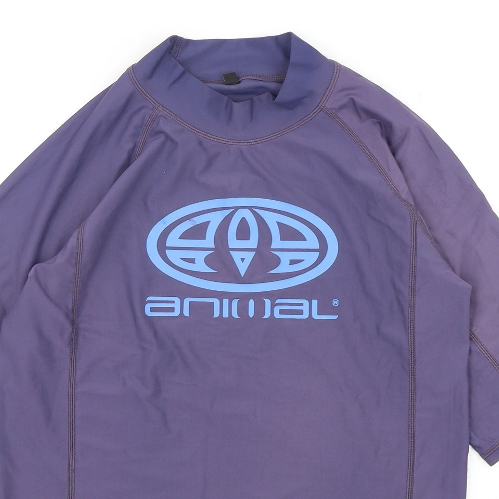Animal Boys Purple  Polyamide Basic T-Shirt Size 15-16 Years Mock Neck