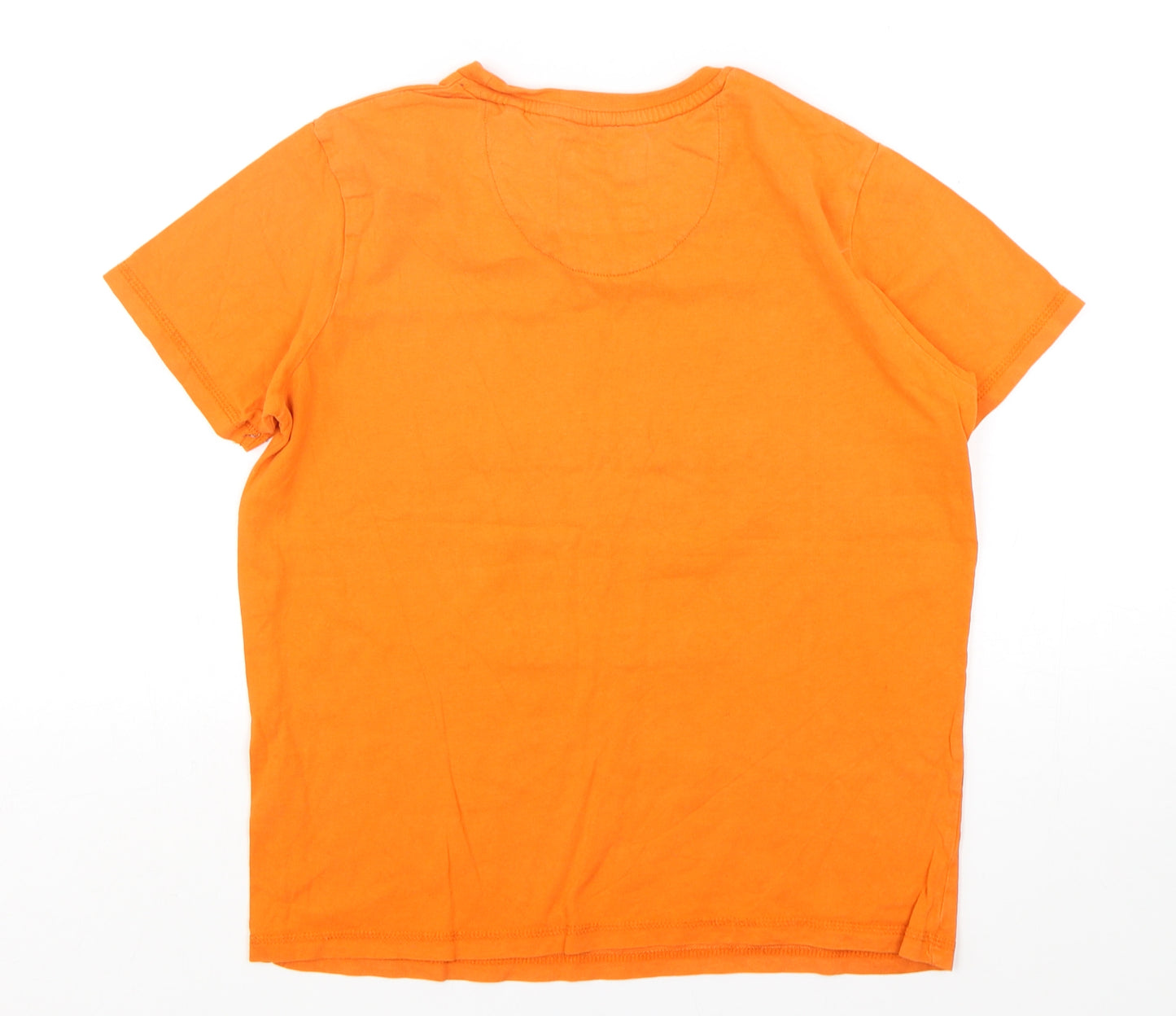 SoulCal&Co Boys Orange  Cotton Basic T-Shirt Size 13 Years Round Neck