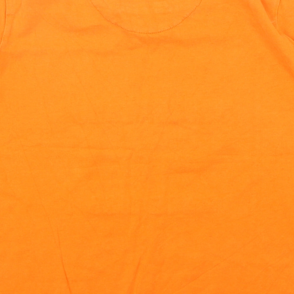 SoulCal&Co Boys Orange  Cotton Basic T-Shirt Size 13 Years Round Neck