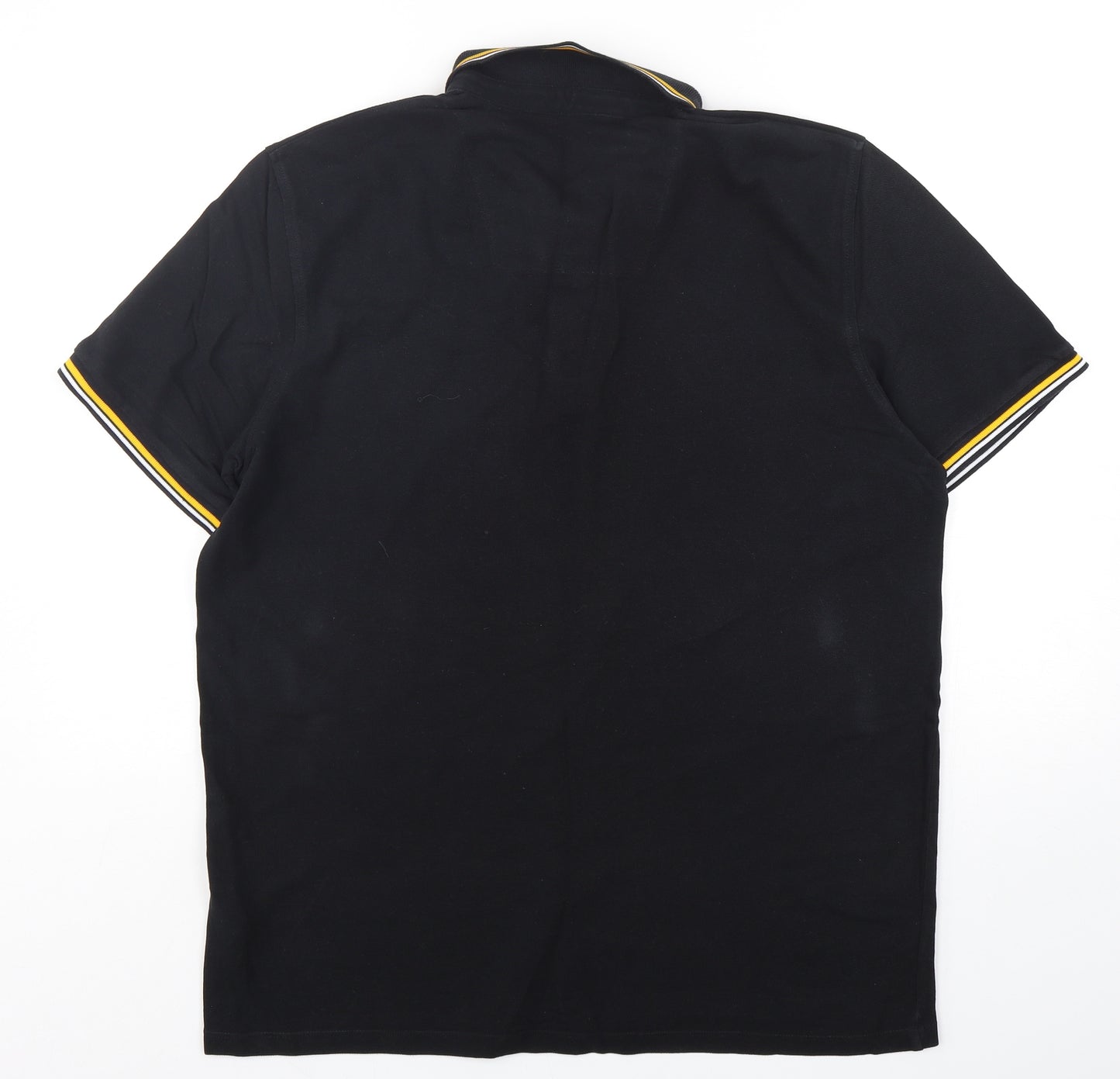 Jack & Jones  Mens Black  Cotton  Polo Size 2XL Collared
