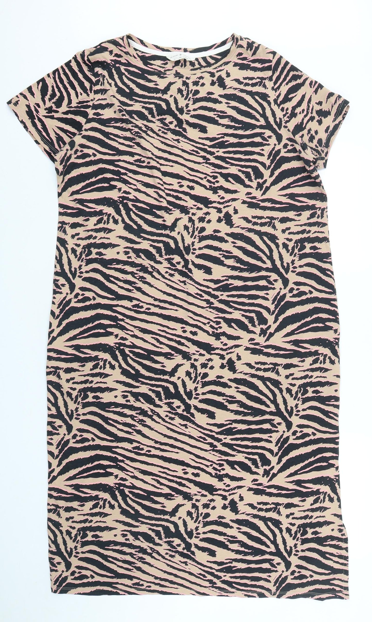 Marks and Spencer Womens Multicoloured Animal Print Cotton  Dress Size 16