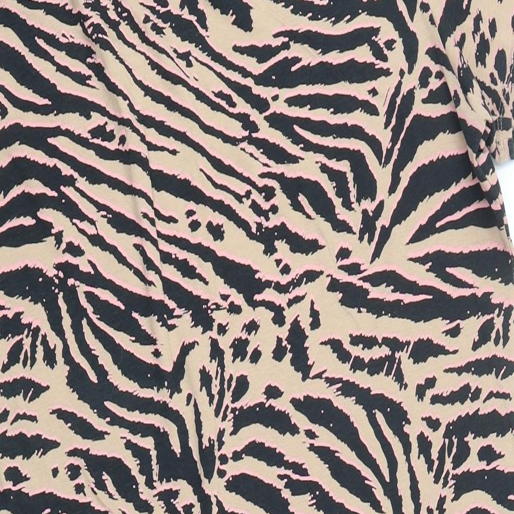 Marks and Spencer Womens Multicoloured Animal Print Cotton  Dress Size 16