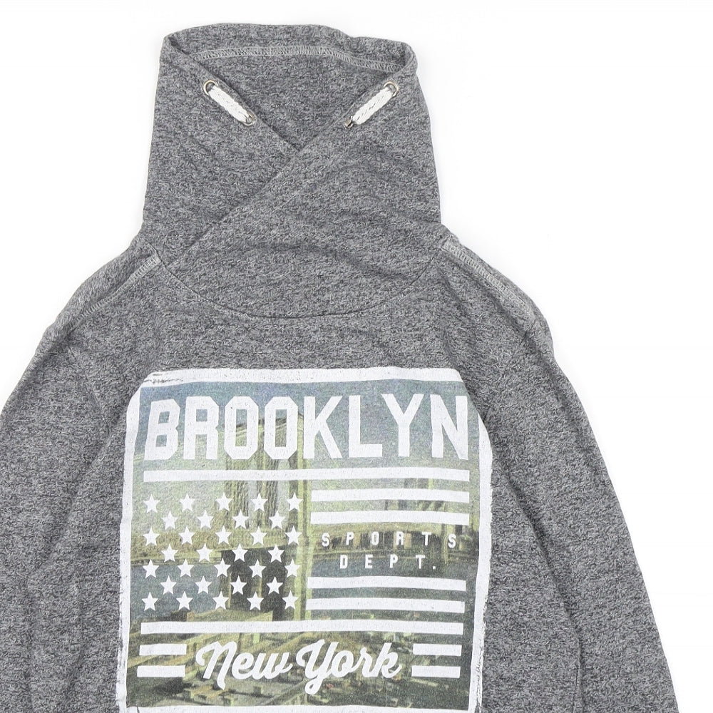 Rebel Boys Grey  Cotton Pullover Sweatshirt Size 12-13 Years   - Brooklyn