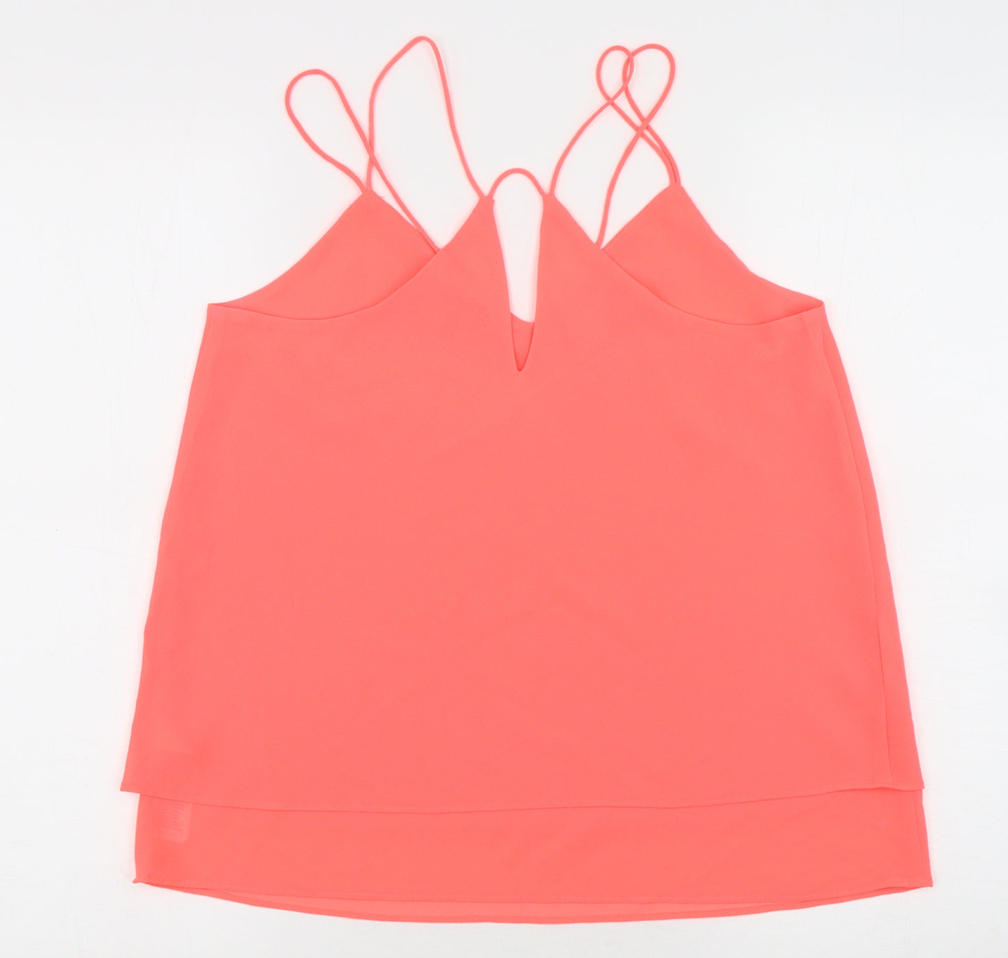 New Look Womens Pink  Polyester Camisole Blouse Size 10 V-Neck