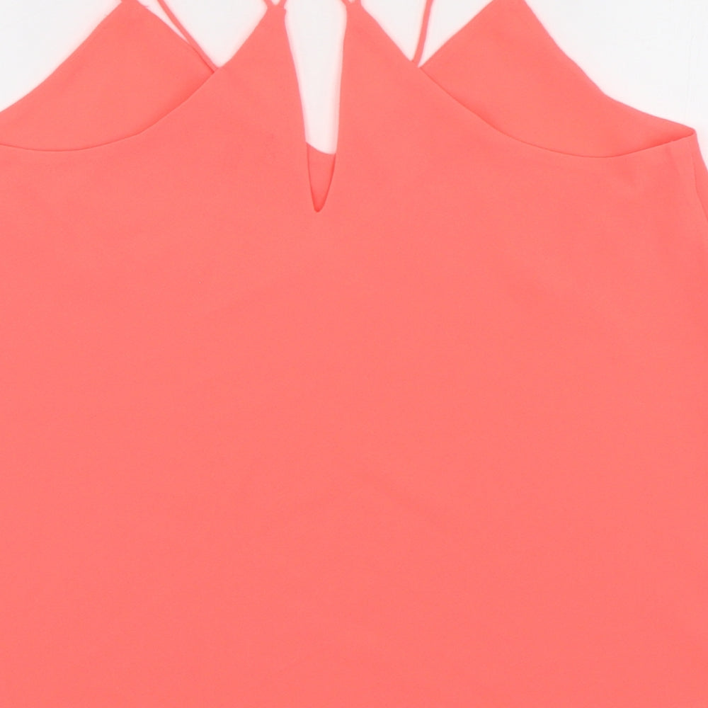 New Look Womens Pink  Polyester Camisole Blouse Size 10 V-Neck