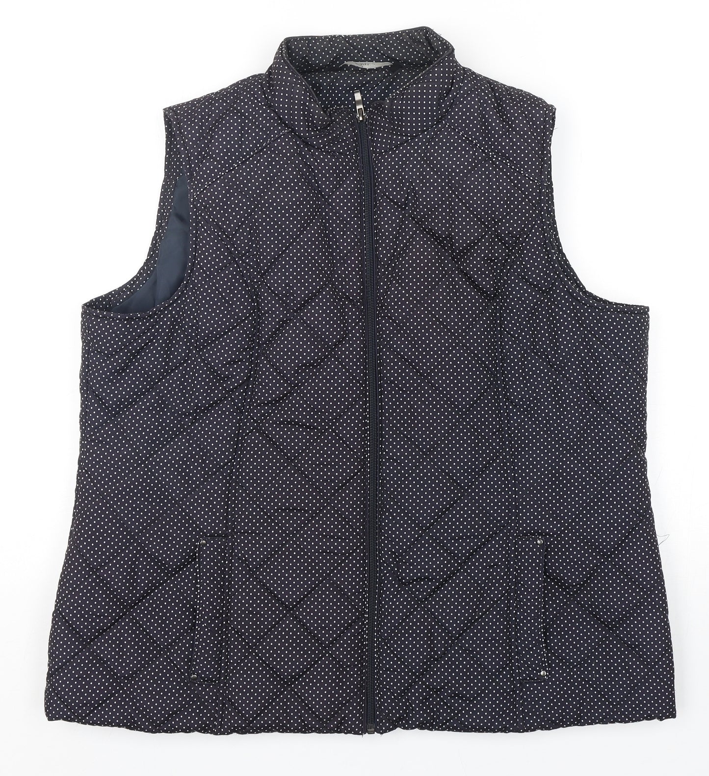 Bonmarché Womens Multicoloured Polka Dot  Gilet Coat Size 16