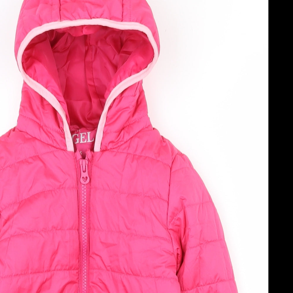 E-vie Girls Pink   Puffer Jacket Coat Size 5-6 Years  Zip