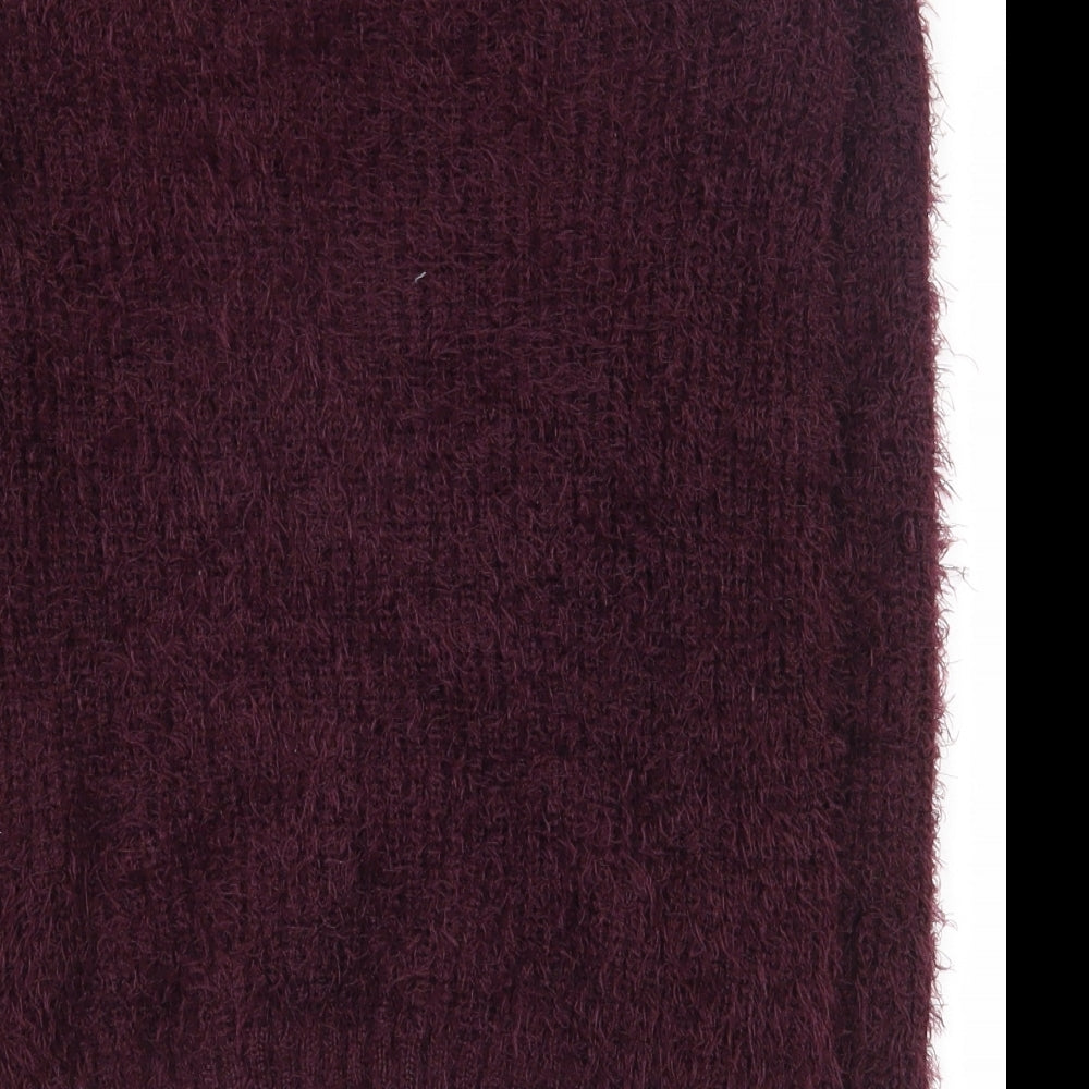 H&M Womens Purple Round Neck  Polyester Pullover Jumper Size XS
