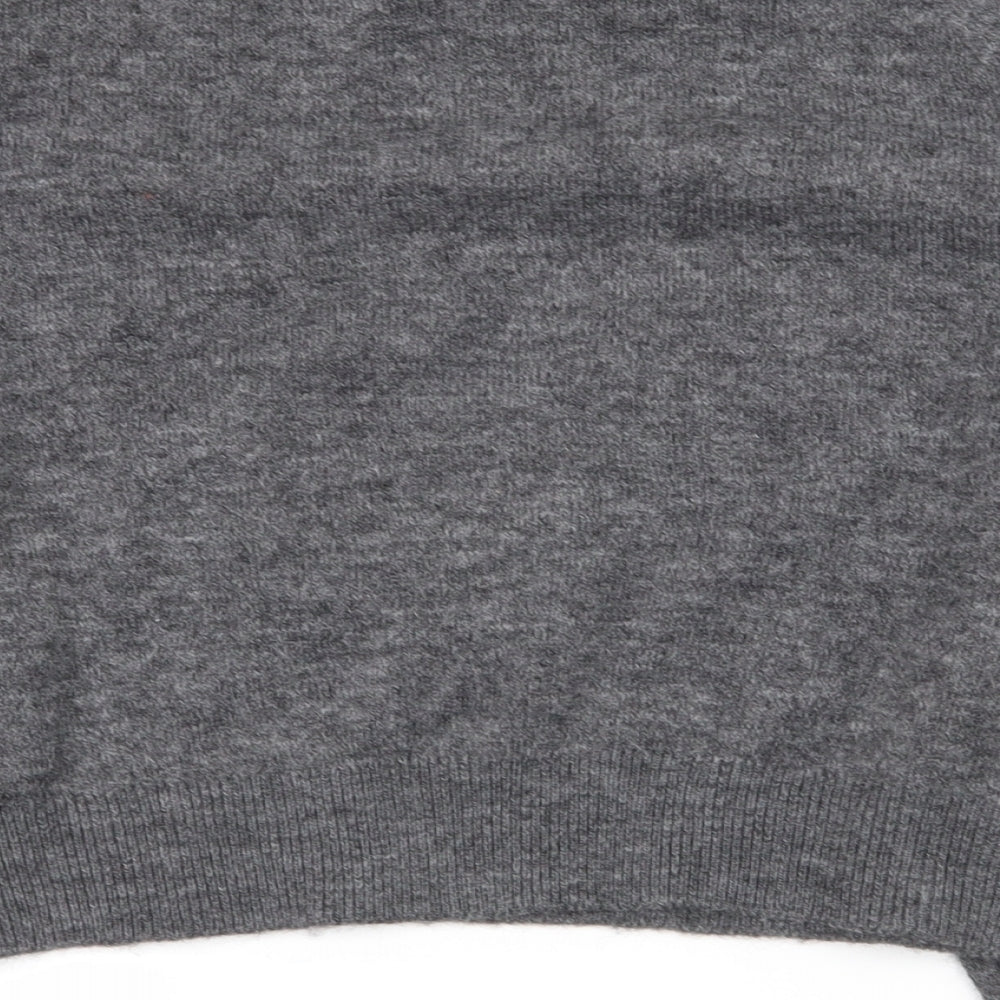 H&M Womens Grey Boat Neck  Acrylic Pullover Jumper Size M   - Cropped
