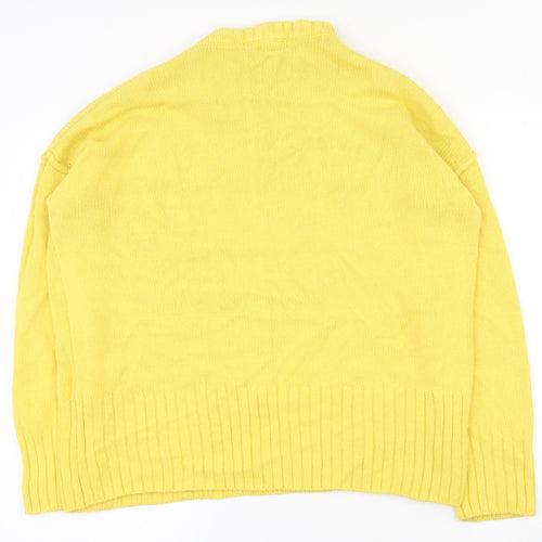 George Womens Yellow Crew Neck  Cotton Pullover Jumper Size 12