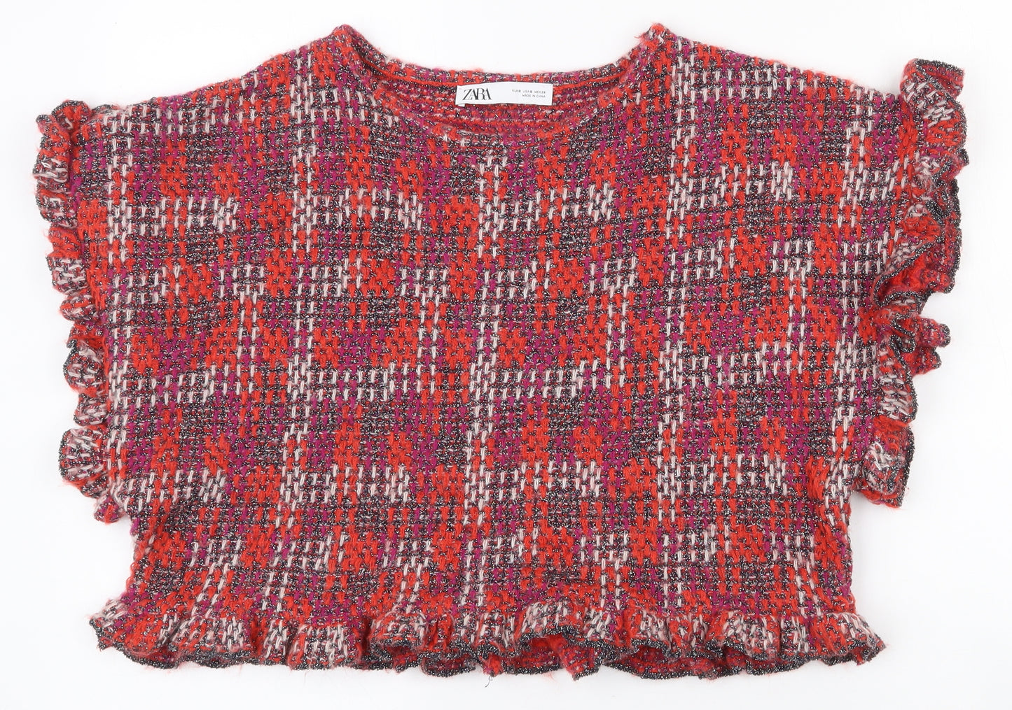Zara Womens Multicoloured Round Neck  Nylon Pullover Jumper Size S