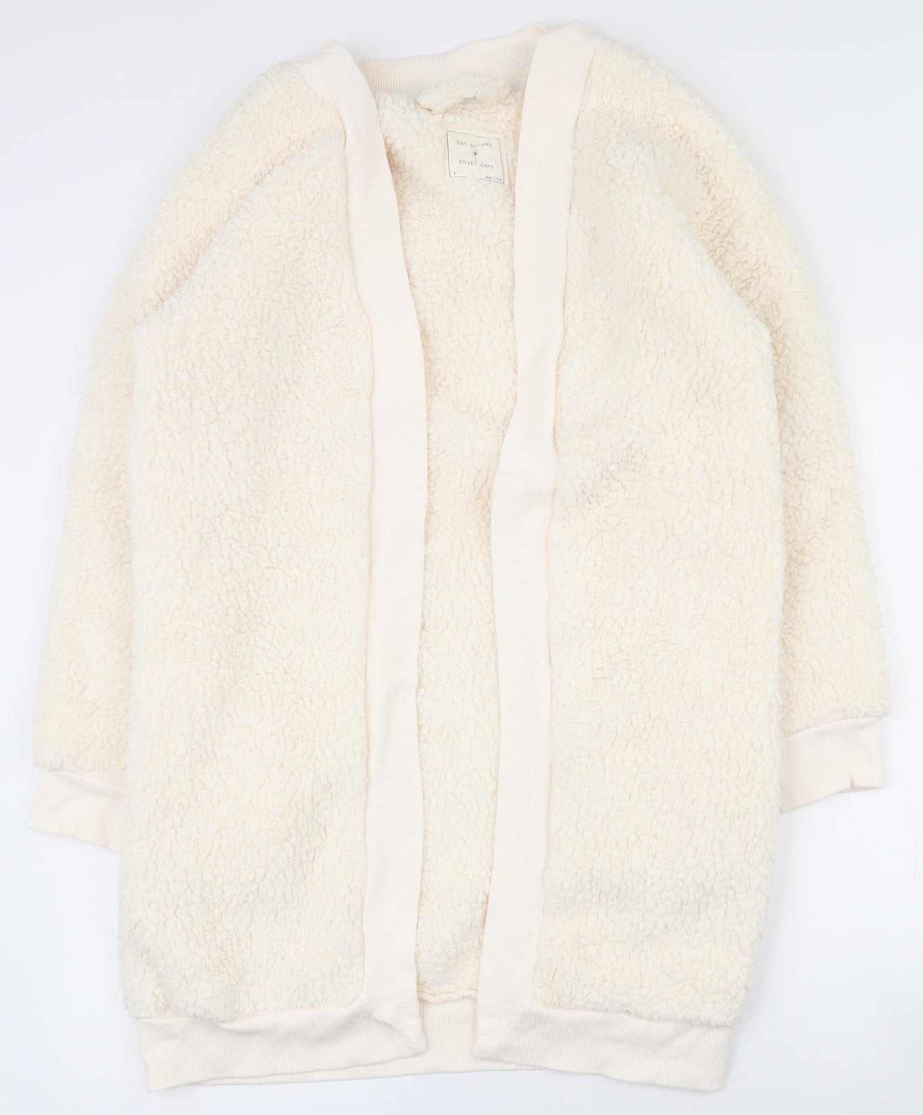 Marks and Spencer Womens Ivory  Polyester Top Robe Size S   - lounge wear, open
