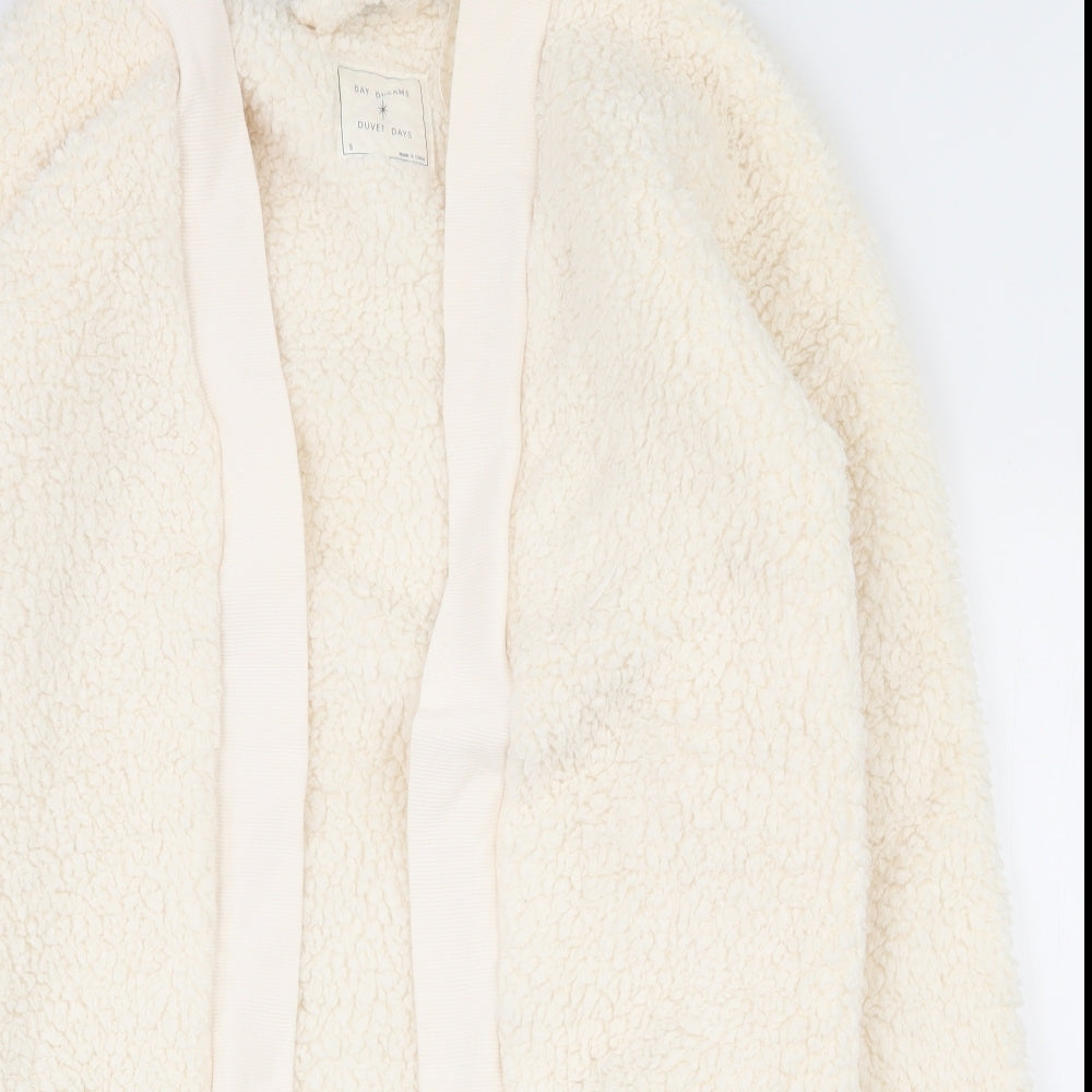 Marks and Spencer Womens Ivory  Polyester Top Robe Size S   - lounge wear, open