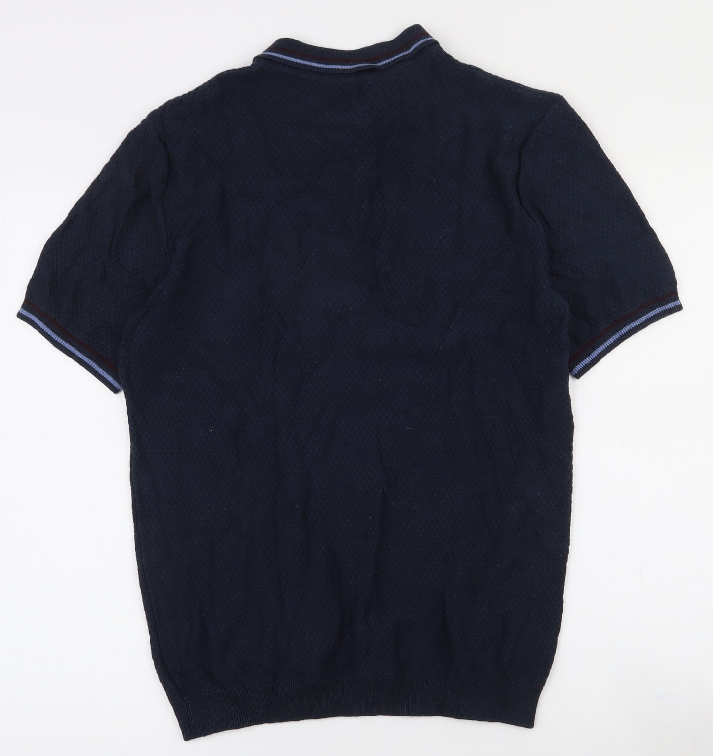 Matalan Mens Blue  100% Cotton  Polo Size M Collared Button