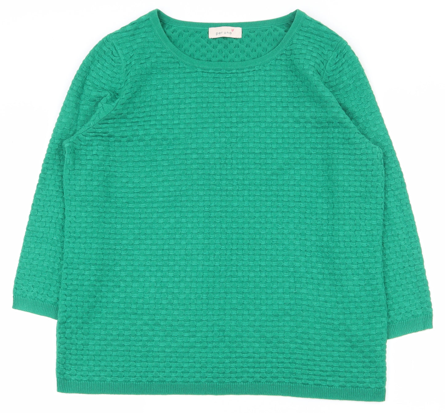 Per Una Womens Green Round Neck  Acrylic Pullover Jumper Size 14