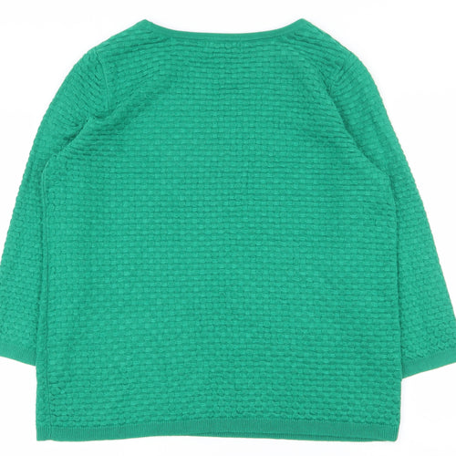 Per Una Womens Green Round Neck  Acrylic Pullover Jumper Size 14