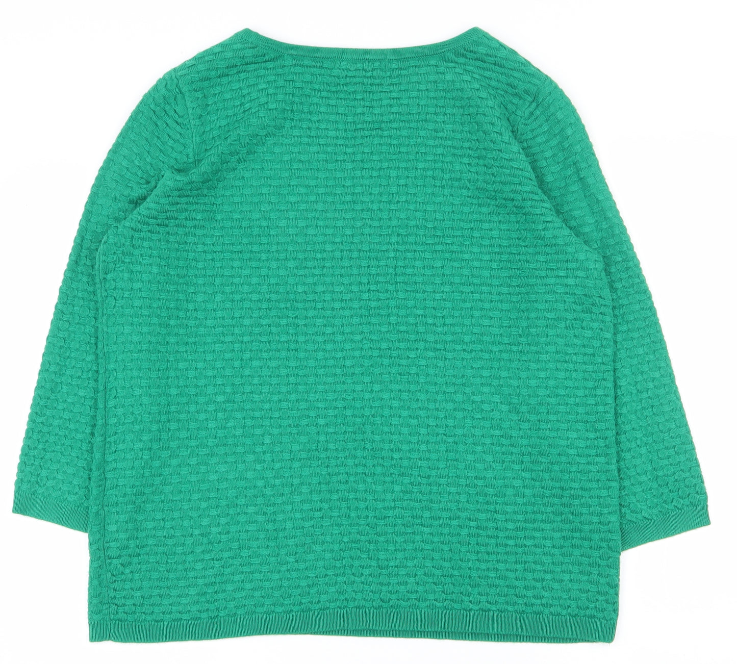 Per Una Womens Green Round Neck  Acrylic Pullover Jumper Size 14