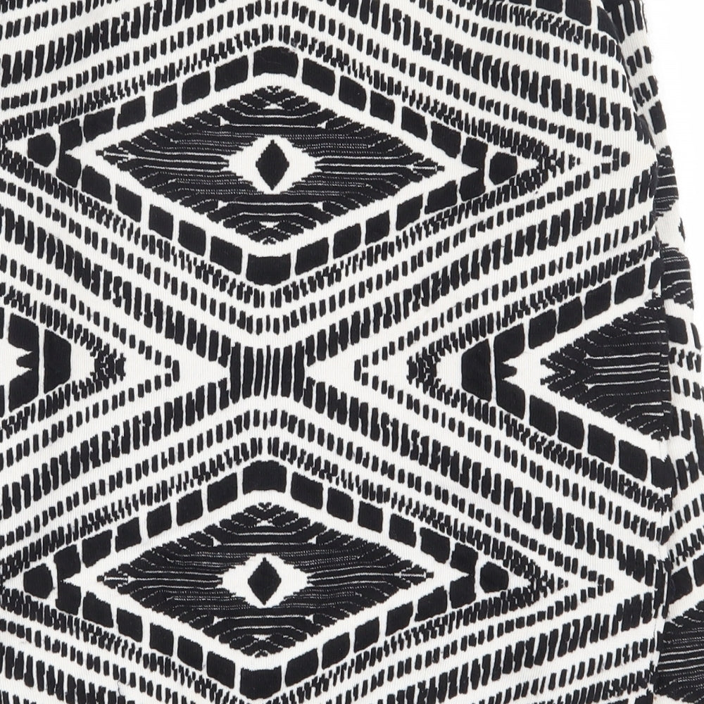ASOS Womens Black Round Neck Geometric Nylon Pullover Jumper Size 8
