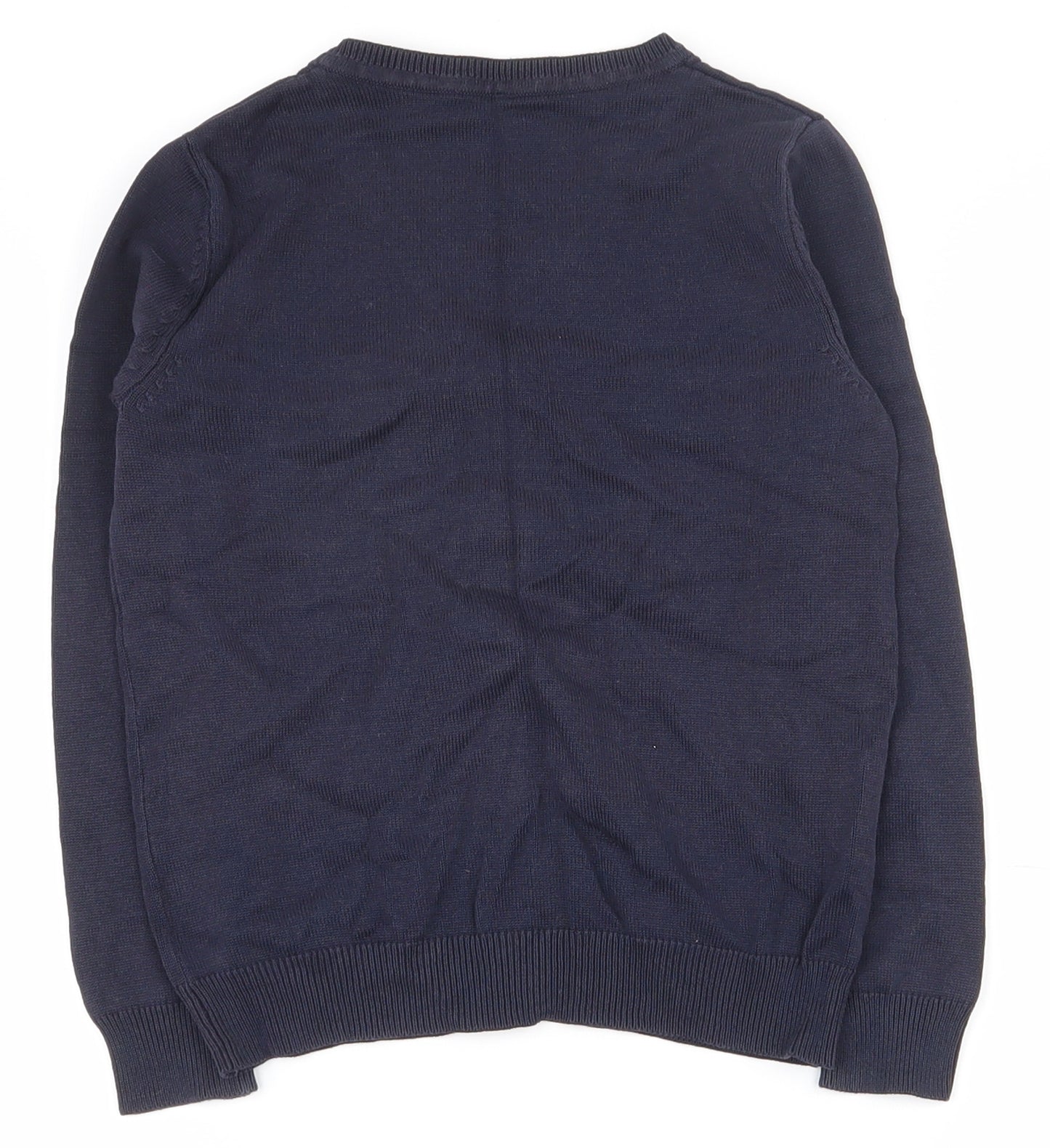 George Girls Blue V-Neck  Cotton Cardigan Jumper Size 5-6 Years  Button - School wear