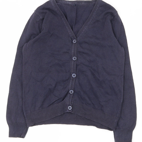 George Girls Blue V-Neck  Cotton Cardigan Jumper Size 4-5 Years  Button - School wear