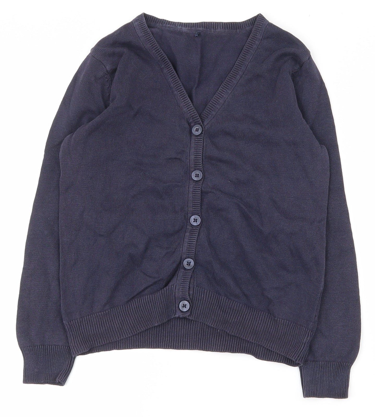 George Girls Blue V-Neck  Cotton Cardigan Jumper Size 4-5 Years  Button - School wear