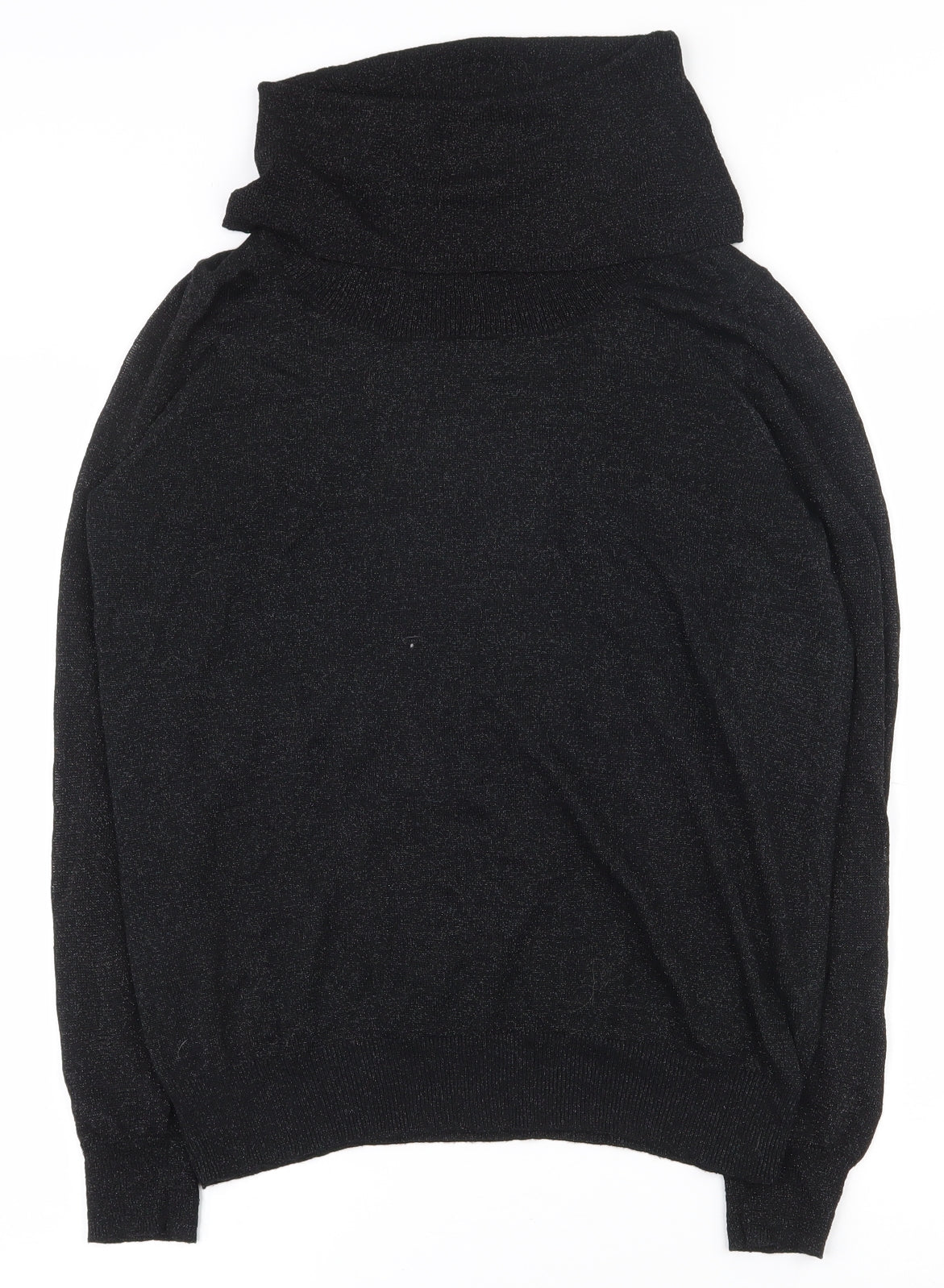 Preworn Womens Black Roll Neck  Viscose Pullover Jumper Size 14