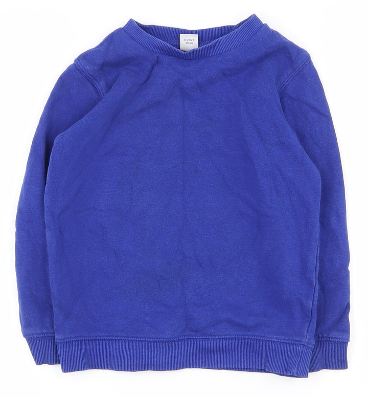 TU Boys Blue Cotton Pullover Sweatshirt Size 4 Years Pullover - School wear
