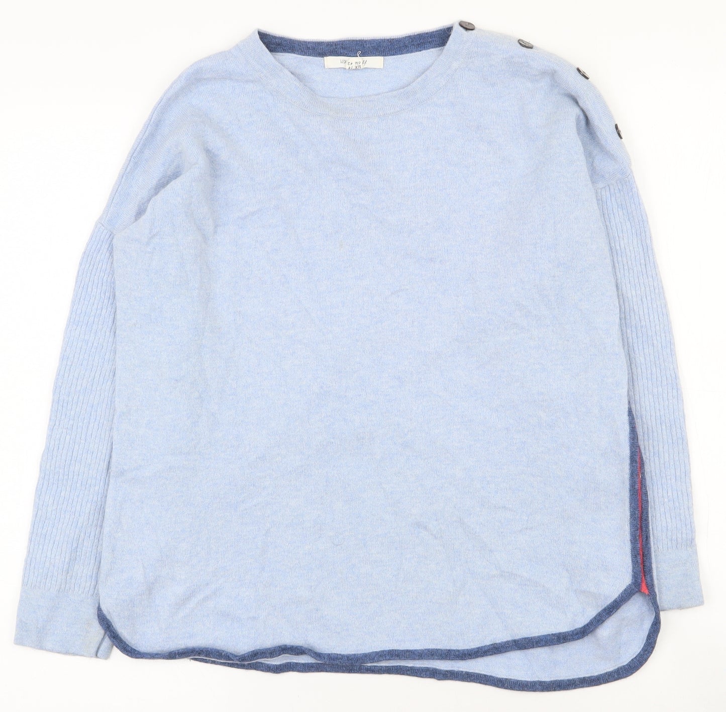 White Stuff Womens Blue Round Neck  Viscose Pullover Jumper Size 14