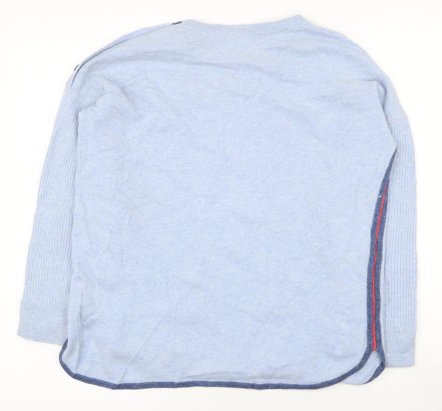 White Stuff Womens Blue Round Neck  Viscose Pullover Jumper Size 14