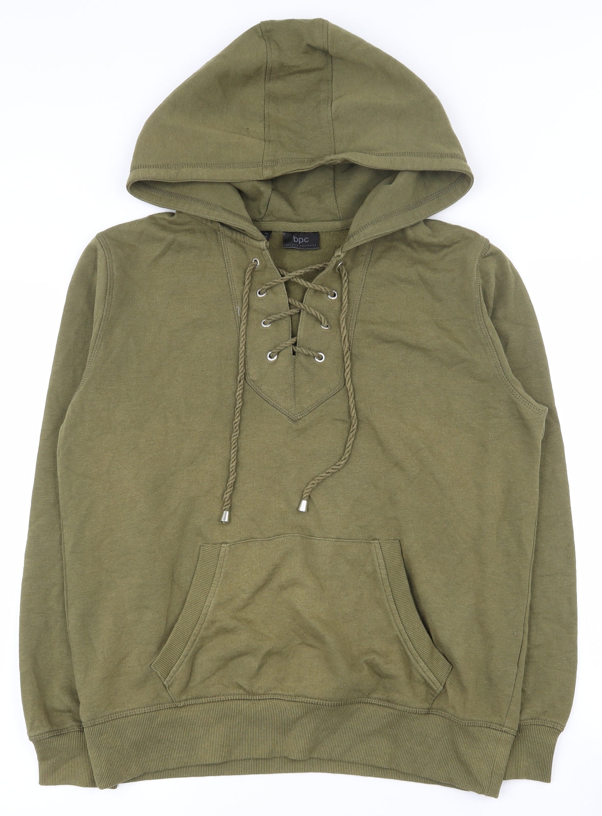 bonprix Womens Green  Cotton Pullover Hoodie Size M  Pullover