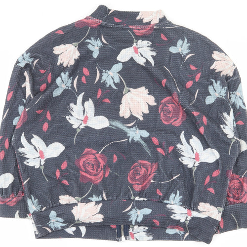 United Colors of Benetton Womens Multicoloured Floral Polyester Full Zip Sweatshirt Size L  Zip