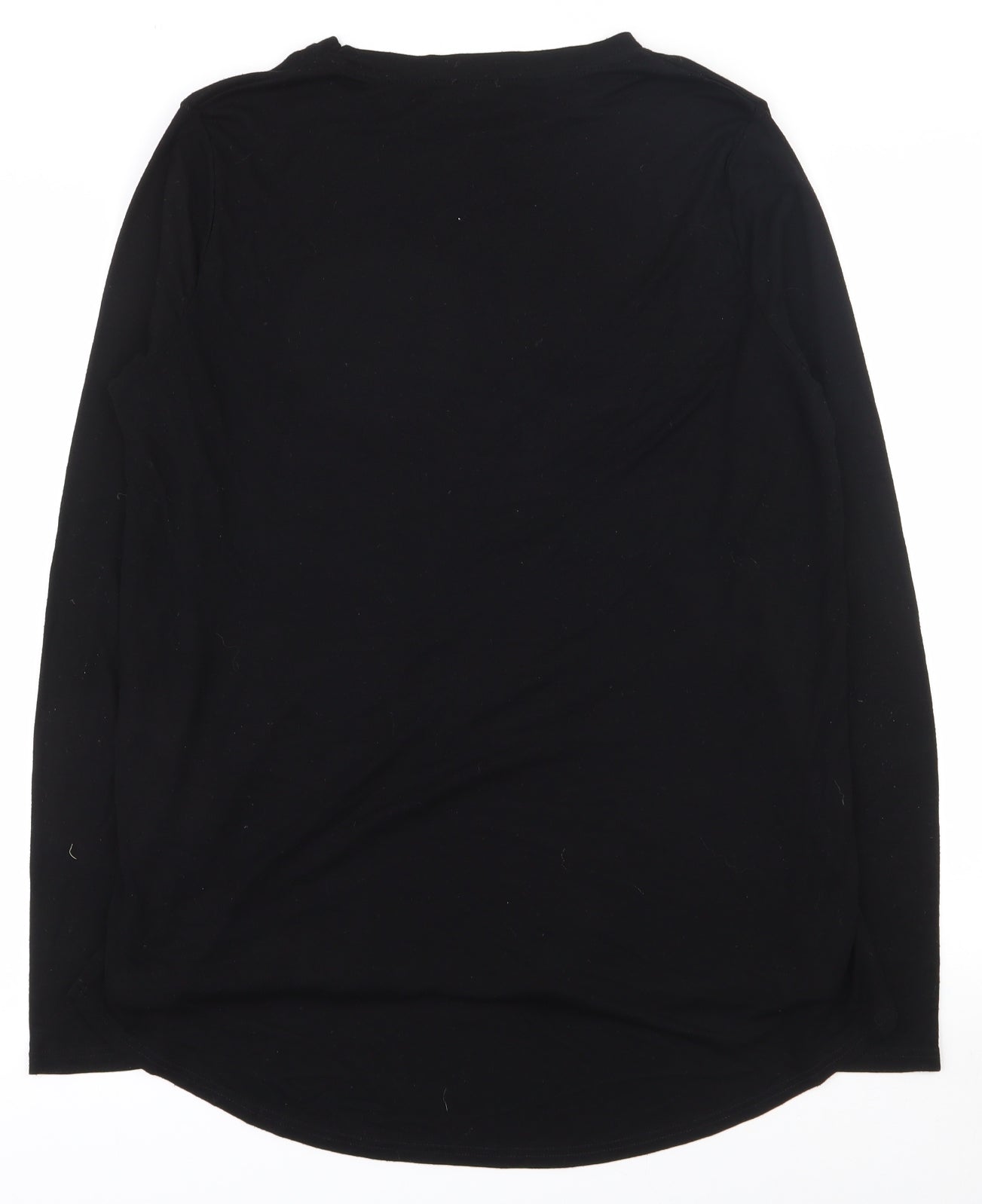 River Island Womens Black  Viscose Basic T-Shirt Size 16 Round Neck