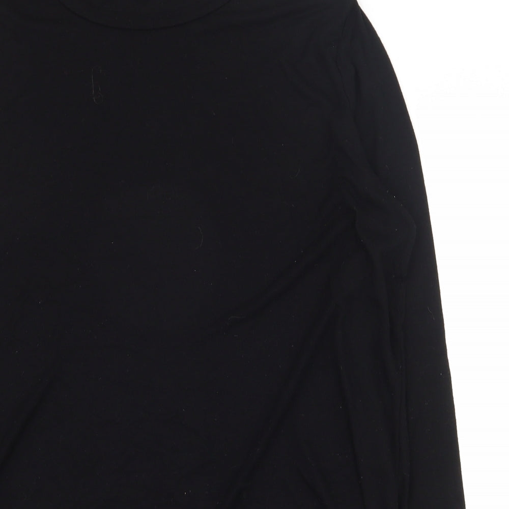 River Island Womens Black  Viscose Basic T-Shirt Size 16 Round Neck
