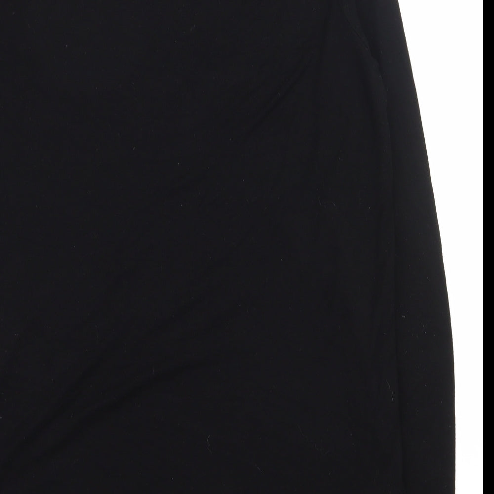 River Island Womens Black  Viscose Basic T-Shirt Size 16 Round Neck