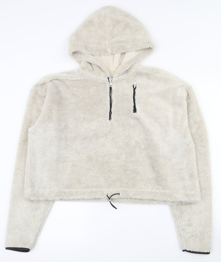 Topshop Womens Beige  Polyester Pullover Hoodie Size 10  Pullover