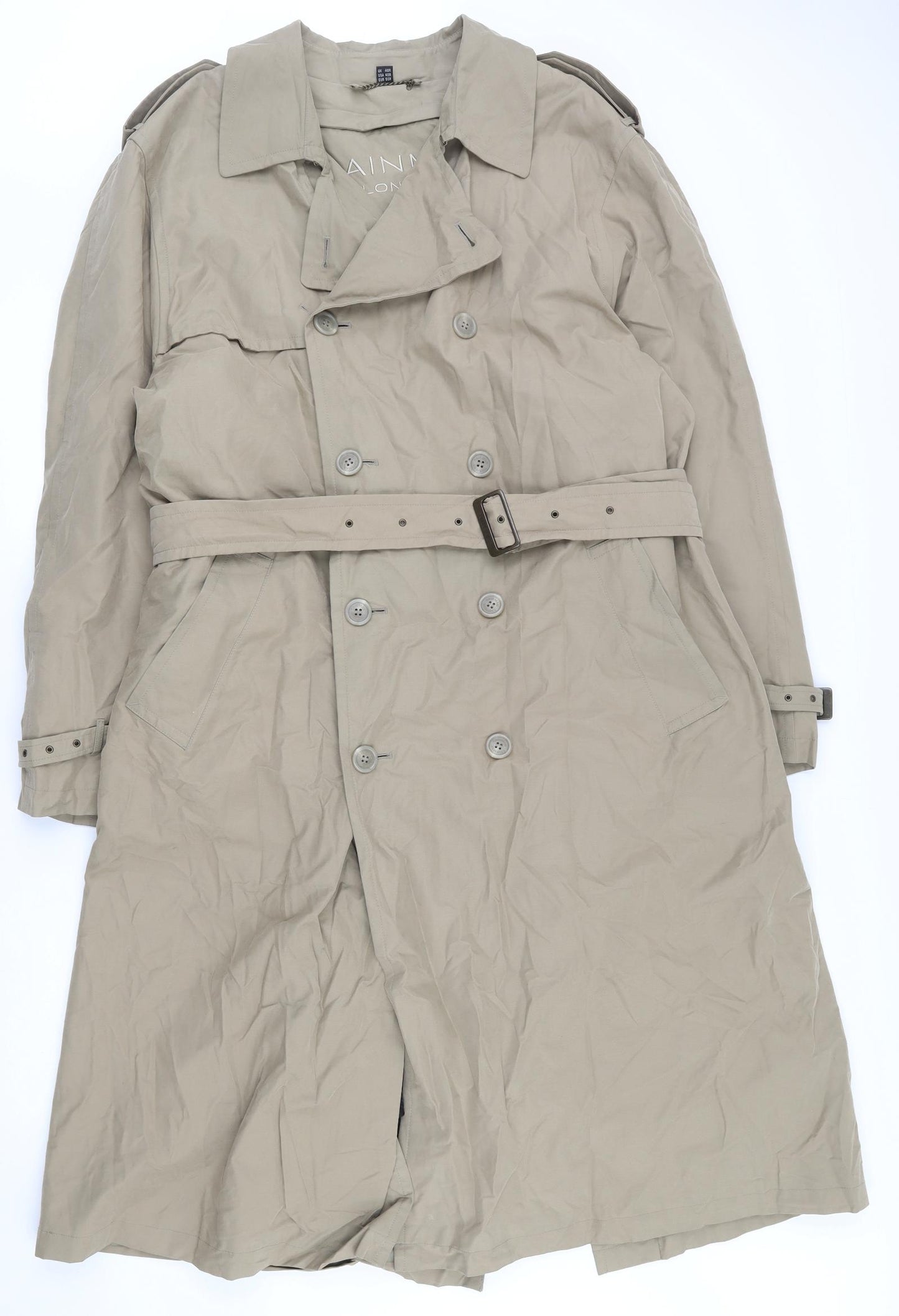 Rainman Mens Beige   Trench Coat Coat Size 40  Button