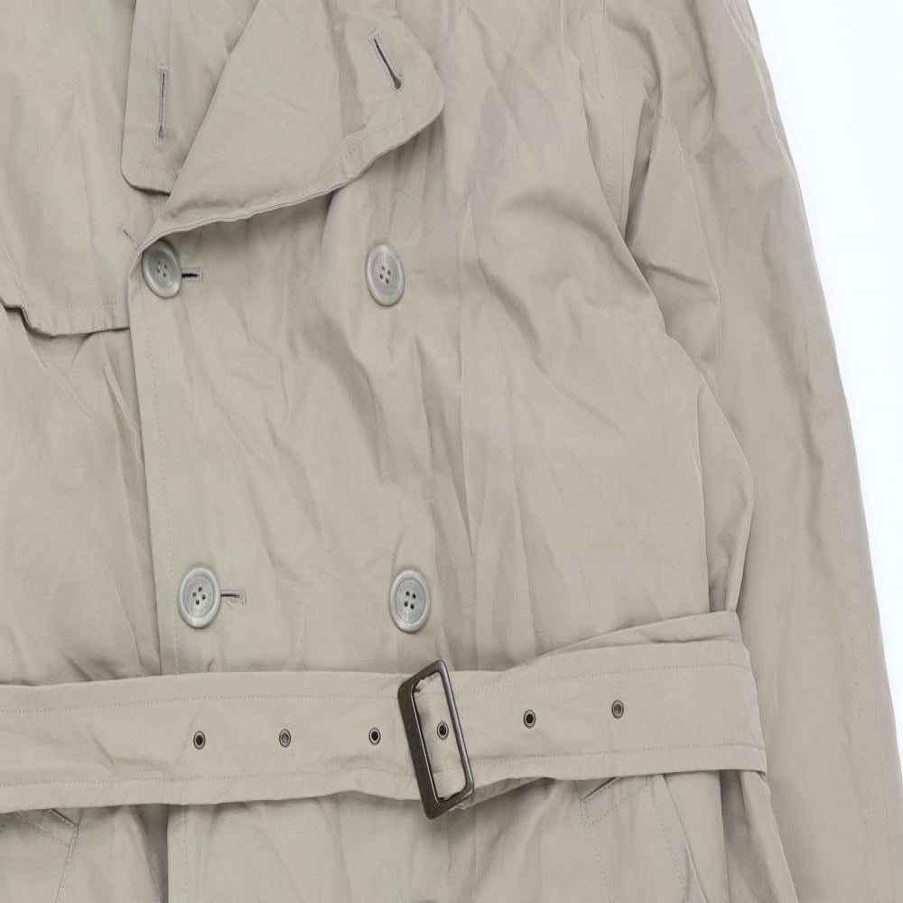 Rainman Mens Beige   Trench Coat Coat Size 40  Button