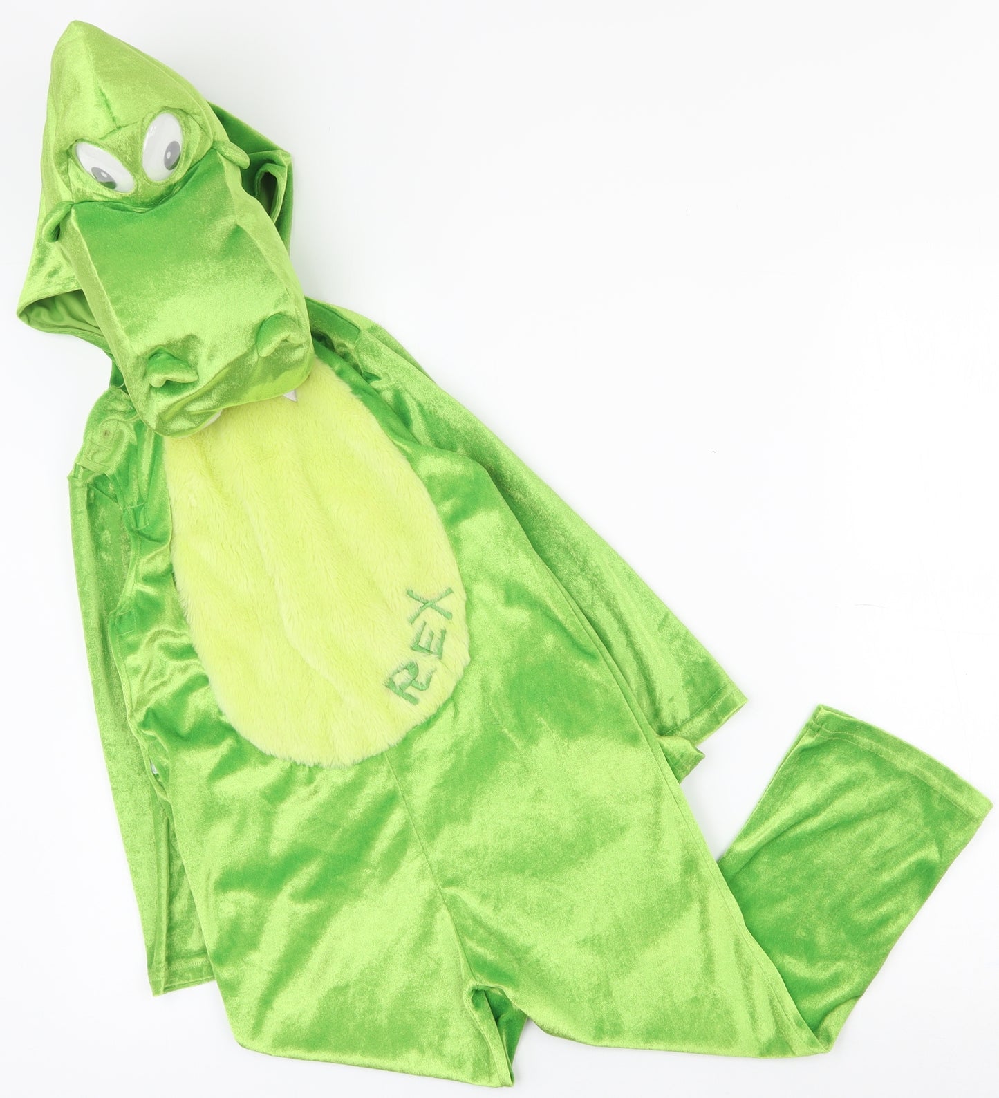 George Boys Green  100% Polyester  One Piece Size 5-6 Years  Hook & Eye - Toy Story Rex fancy dress costume