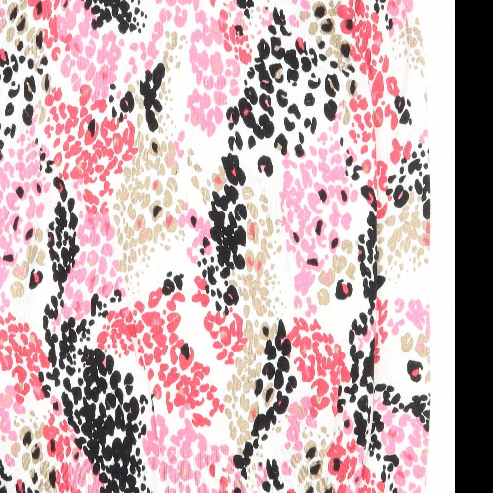 Marks and Spencer Womens Multicoloured Crew Neck Animal Print Viscose Pullover Jumper Size 8